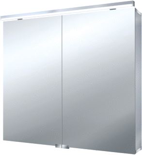 EMCO ASIS FLAT SPIEGELKAST MET 2 DEUREN MET LED VERLICHTING BOVEN EN ONDER 80X72.8X11.3CM 