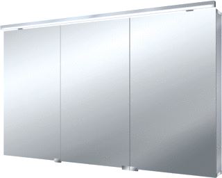 EMCO ASIS FLAT SPIEGELKAST MET 3 DEUREN MET LED VERLICHTING BOVEN EN ONDER 120X72.8X11.3CM 