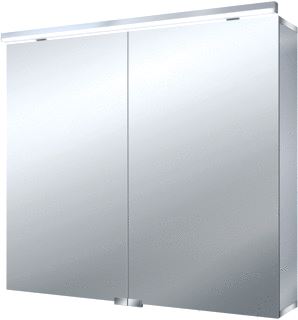 EMCO ASIS PURE SPIEGELKAST MET 2 DEUREN MET LED VERLICHTING BOVEN EN ONDER 80X72.5X15.3CM 