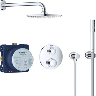 GROHE GROHTHERM INBOUWDOUCHESET INBOUW + AFBOUW ROND WAND TWEEGREEPS SENA HANDDOUCHE COSMOPOLITAN 210 REGENDOUCHE CHROOM