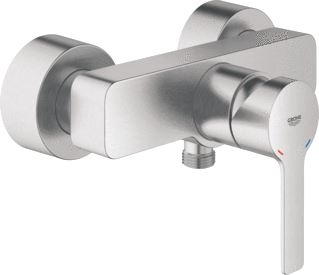 GROHE LINEARE NEW DOUCHEMENGKRAAN WAND EENGREEPS 2-GATS CARTOUCHE KERAMISCH 150MM HARTAFSTAND MET KOPPELINGEN SUPERSTEEL 