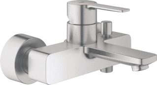 GROHE LINEARE NEW BADMENGKRAAN WAND TWEEGREEPS 2-GATS OMSTELINRICHTING 150+/-15MM HART 184MM UITLOOP VAST SUPERSTEEL