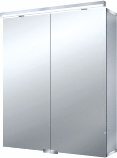 EMCO ASIS PURE SPIEGELKAST MET 2 DEUREN MET LED VERLICHTING 60X72.8X15.3CM ALUMINIUM 