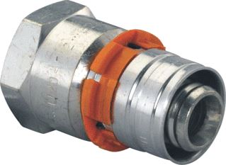 UPONOR S-PRESS FITTING RECHT 1-DELIG HOEK 0 GRADEN AANSLUITING 1: 14MM PERSMOF AANSLUITING 2: 14MM BINNENDRAAD 