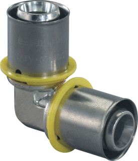 UPONOR S-PRESS FITTING KNIE HOEK 90 GRADEN AANSLUITING 1: 20MM PERSMOF AANSLUITING 2: 20MM PERSMOF