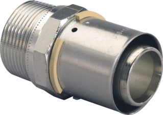 UPONOR S-PRESS FITTING RECHT 1-DELIG HOEK 0 GRADEN AANSLUITING 1: 40MM PERSMOF AANSLUITING 2: 40MM BUITENDRAAD