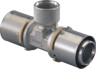 UPONOR MLC T-STUK 50MM X 1 X 50MM MESSING (PERS X BINNENDRAAD X PERS) 