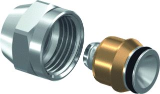 UPONOR AANSLUIT KOPPELING 16 X 2MM M24. VOOR ALUMINIUM KUNSTSTOF BUIS ( AKB / ALU-PEX ) 