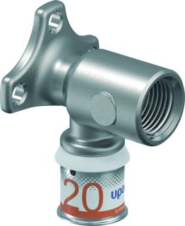 UPONOR MUURPLAAT + RONDE FLENS HOOG S-PRESS PLUS 20MM X 1/2 (PERS X BINNENDRAAD) 