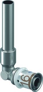 UPONOR KNIEKOPPELING 90 GRADEN GRADEN S-PRESS PLUS 16MM X 12MM (PERS X BUIS) MESSING 10 BAR 