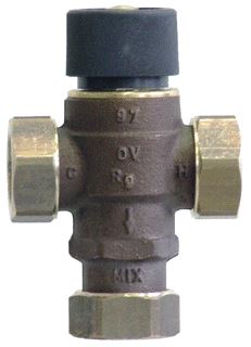 OVENTROP BRAWA-MIX THERMOSTATISCHE MENGKRAAN 3 WARTELS DN20 1BU 35-50°C BRONS 