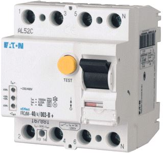 EATON FRCDM-63/4/003-G/B/60HZ AARDLEKSCHAKELAAR DIGITAAL (RCCB) FRCDM 63A 4P 30MA 10KA G/B-TYPE 60HZ 