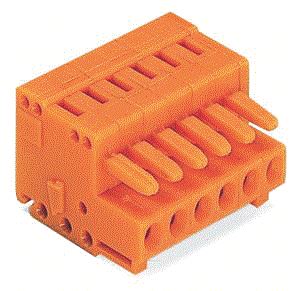 WAGO 1-DRAADS FEMALE STEKER CAGE CLAMP ORANJE