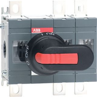 ABB LASTSCHAKELAAR 3P 200A BODEMMONTAGE FRONTBEDIENING ZWARTE KNOP VERGRENDELBAAR OFF-ON AS-