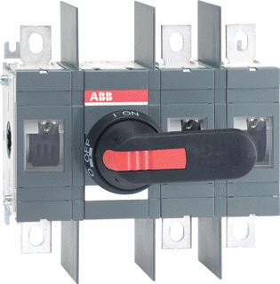 ABB LASTSCHEIDER HOOFDSCHAKELAAR 3-POLIG 315A 1000V IP65 DRAAIGREEP ZWART BOUTKLEM