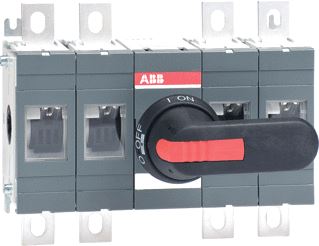 ABB LASTSCHAKELAAR 4P 315A BODEMMONTAGE FRONTBEDIENING ZWARTE KNOP VERGRENDELBAAR OFF-ON AS-