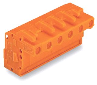 WAGO 1-DRAADS FEMALE STEKER HAAKS CAGE CLAMP ORANJE