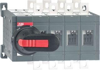 ABB LASTSCHEIDER HOOFDSCHAKELAAR 4-POLIG 250A 1000V IP65 DRAAIGREEP ZWART BOUTKLEM 