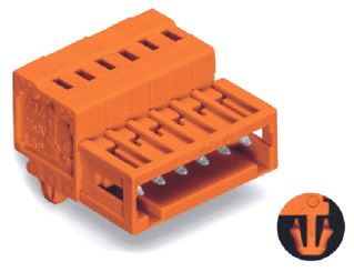 WAGO 1-DRAADS MALE STEKER CAGE CLAMP ORANJE