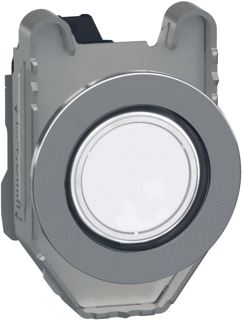 SCHNEIDER ELECTRIC HARMONY XB4 SIGNAALLAMP ROND VLAK WIT 30.5MM VERLICHT 24V LED MET FRONTRING METAAL SCHROEFAANSLUITING