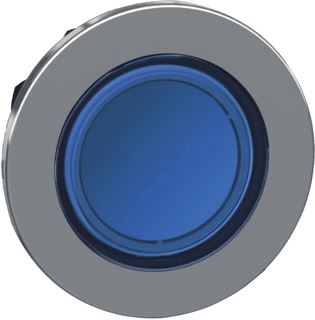 SCHNEIDER ELECTRIC HARMONY XB4 SIGNAALLAMP RONDE LENS BLAUW 30.5MM FRONTRING UITVOERING LENS HOOG METAAL IP66 FRONT CHROOM