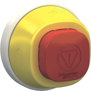 SCHNEIDER ELECTRIC HARMONY ZB5 DRUKKNOP PADDENSTOEL 120V AC ROND 22MM ROOD HOOG VERGRENDELING MET FRONTRING PLASTIC IP66