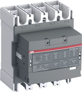 ABB MAGNEETSCHAKELAAR AF-SERIE 4P AC1-400A-690V-HULPCONTACT 0M-0V SPOELSPANNING-48-130VAC-50-60HZ-48-130VDC SPOELCODE 12 