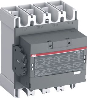 ABB MAGNEETSCHAKELAAR AF-SERIE 4P AC1-400A-690V-HULPCONTACT 1M-1V SPOELSPANNING-48-130VAC-50-60HZ-48-130VDC SPOELCODE 12