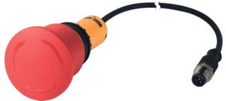 EATON NOOD-UIT/STOP RMQ COMPACT 45 MM PALMVORM DRAAIONTGRENDELING 0NO/2NC M12A-MALE KABEL ZWART 0,2 METER