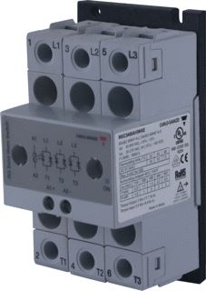 CARLO GAVAZZI SOLID STATE RELAIS 3-FASE ZC 230VAC 3 X 10AAC IN 20-275VAC/24-190DC E-SCHROEF 