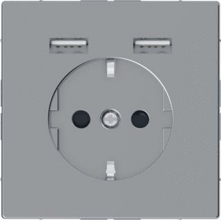 SCHNEIDER ELECTRIC MERTEN WCD SYSTEM-D DUBBELE USB KV RVS 