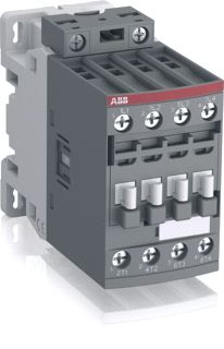 ABB MAGNEETSCHAKELAAR AF-SERIE 4P AC1-45A-690V-HULPCONTACT 0M-0V SPOELSPANNING-48-130VAC-50-60HZ-48-130VDC SPOELCODE 12