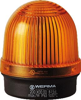 WERMA MINI 200 CONTINU LICHT NOM. SPANNING 230V LENSKAP GEEL BESCHERMINGSGRAAD (IP) IP65 TYPE STROOM AC/DC OPBOUW BESCHERMINGSGRAAD (NEMA) 12 LAMPTYPE GLOEILAMP LAMPHOUDER OVERIG VERMOGEN 1W
