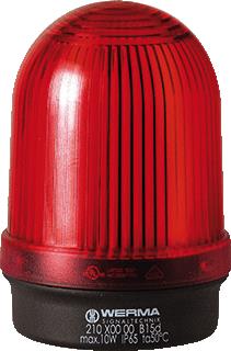 WERMA MINI 210 CONTINU LICHT NOM. SPANNING 230V LENSKAP ROOD BESCHERMINGSGRAAD (IP) IP65 TYPE STROOM AC/DC OPBOUW BESCHERMINGSGRAAD (NEMA) 12 LAMPTYPE GLOEILAMP LAMPHOUDER BA15D VERMOGEN 1W