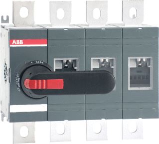 ABB LASTSCHAKELAAR 3P-N 800A BODEMMONTAGE FRONTBEDIENING ZWARTE KNOP VERGRENDELBAAR OFF-ON AS-