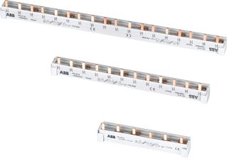 ABB VERZAMELRAIL KAMRAIL L1-L2-AUX-L3-L1-AUX-L2-L3-AUX 3-FASE 46 MOD-46-PINS-VARIABELE LENGTE EINDKAPPEN 16MM2-