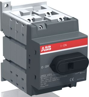 ABB LASTSCHEIDER OTDC 4-POLIG DC 21B-1000VDC-25A-DC APPLICATIE TOT 1000VDC-2 X 660VDC BODEMMONTAGE ZWARTE DRAAIKNOP