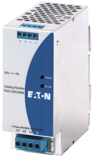 EATON PSG 3-FASE VOEDING PRIMAIR 400-500VAC (320-575VAC)(450-800VDC) SECUNDAIR 24VDC (24-28VDC) 5A 120W 50/60HZ DIN-RAIL 