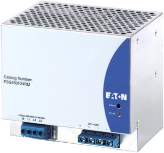 EATON PSG 3-FASE VOEDING PRIMAIR 400-500VAC (320-575VAC)(450-800VDC) SECUNDAIR 24VDC (24-28VDC) 20A 480W 50/60HZ DIN-RAIL 