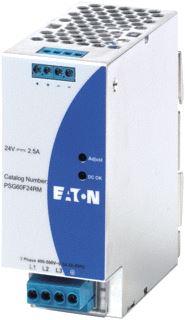 EATON PSG 3-FASE VOEDING PRIMAIR 400-500VAC (320-575VAC)(450-800VDC) SECUNDAIR 24VDC (24-28VDC) 2,5A 60W 50/60HZ DIN-RAIL 