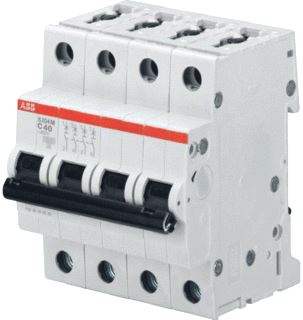 ABB S204M INSTALLATIEAUTOMAAT 4P D-KARAKTERISTIEK 1-6A IEC-EN 60898-1 10 KA-IEC60947-2 15 KA 4 MODULE BREEDTE 70MM