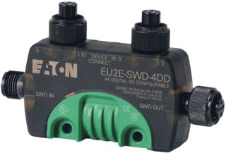 EATON SWD T-CONNECTOR IN-/UITGANGSMODULE IP67 24 V DC VIER CONFIGUREERBARE IN-/UITGANGEN MET VOEDING TWEE I/O-BUSSEN M12 