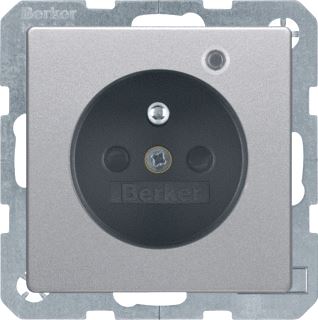 HAGER BERKER WANDCONTACTDOOS PENAARDE MET CONTROLE-LED BERKER Q.1/Q.3/Q.7 ALULOOK 