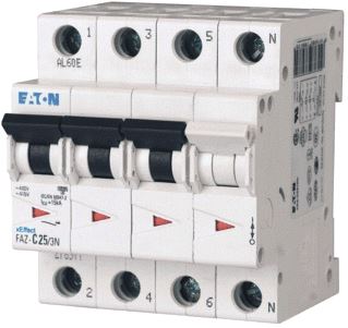 EATON INSTALLATIEAUTOMAAT 4A 4P INCL.NUL B-KAR 15KA 