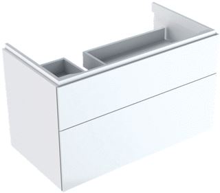 GEBERIT XENO2 WASTAFELONDERBOUWKAST 2X LADE VOOR WASKOM LINKS SPAANPLAAT 530 X 880 X 462MM (HXBXD) HOOGGLANS WIT