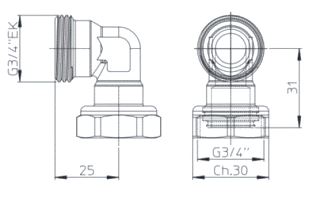 DAIKIN BOCHT 90° VOOR HPC WARMTEPOMPCONVECTOR