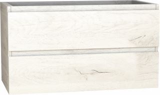 WAVEDESIGN ALVARO WASTAFELONDERBOUWKAST 90 CM 2 LADEN WHITE ARWIN OAK