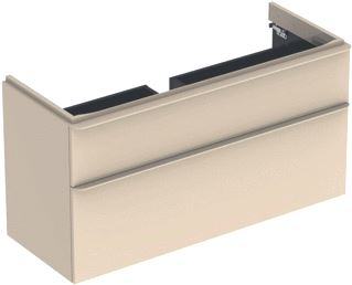 GEBERIT SMYLE SQUARE WASTAFELONDERBOUWKAST MET 2 LADEN 118.4X61.7X47CM ZANDGRIJS 500355JL1 