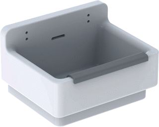 GEBERIT 300 BASIC UITSTORTGOOTSTEEN 1X SPOELBAK MET OVERLOOP MET ROOSTERGATEN KERAMIEK 460 X 365 X 300MM (DXBXH) WIT 