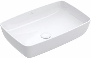 VILLEROY & BOCH ARTIS OPZETWASTAFEL HOEKIG WAND VERHOOGDE VOET GEEN OVERLOOP 380 X 580MM (DXB) STEEN WIT KERAMIEKPLUS 